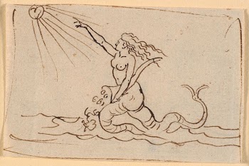 A mermaid pointing up towards | Free Photo - rawpixel