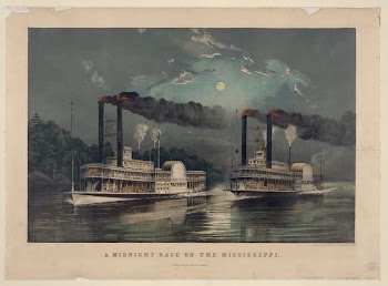 A Midnight Race on the Mississippi. | Free Photo - rawpixel