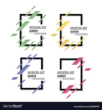 A minimalistic hipster colored frame design line vector image