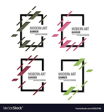 A minimalistic hipster colored frame design line vector image