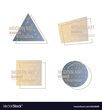 A minimalistic hipster colored frame design line vector image
