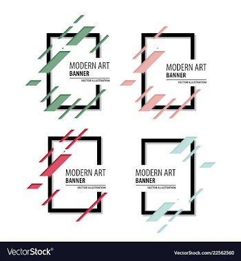 A minimalistic hipster colored frame design line vector image