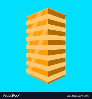 A modern multi-storey building with a complex vector image