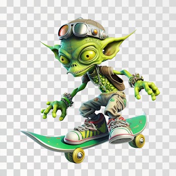 A monster riding a vehicle, PNG transparent background