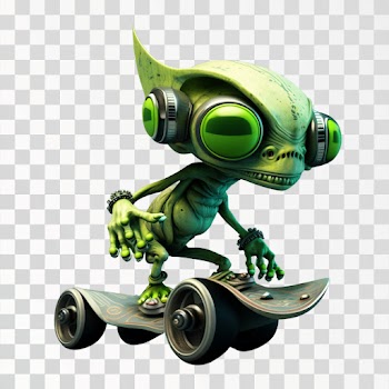 A monster riding a vehicle, PNG transparent background