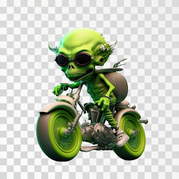 A monster riding a vehicle, PNG transparent background