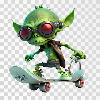 A monster riding a vehicle, PNG transparent background