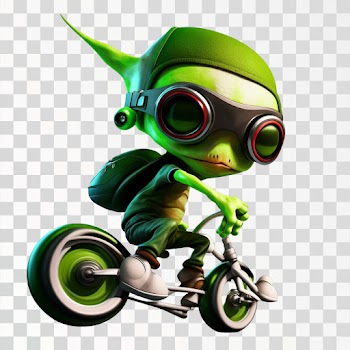 A monster riding a vehicle, PNG transparent background