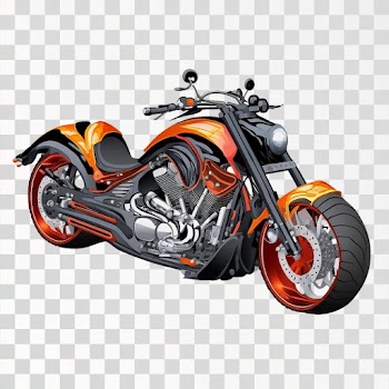 A motorcycle on PNG transparent background
