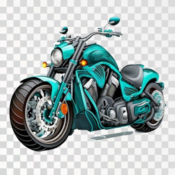 A motorcycle on PNG transparent background