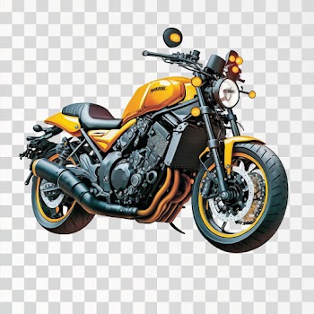 A motorcycle on PNG transparent background