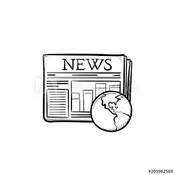 A newspaper hand drawn outline doodle icon