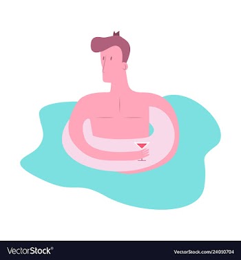 A of trendy young people having a pool party vector image
