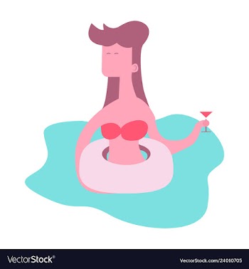 A of trendy young people having a pool party vector image