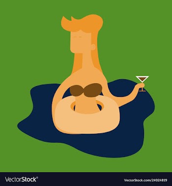 A of trendy young people having a pool party vector image