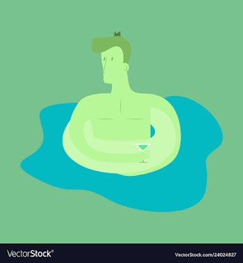 A of trendy young people having a pool party vector image