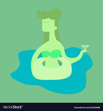 A of trendy young people having a pool party vector image