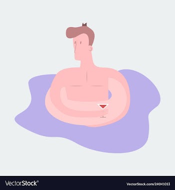 A of trendy young people having a pool party vector image