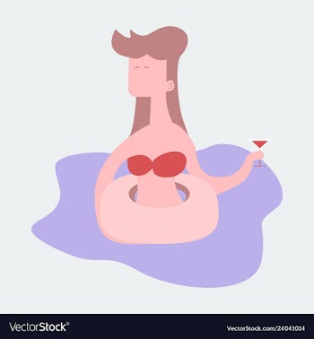 A of trendy young people having a pool party vector image
