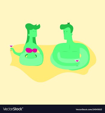 A of trendy young people having a pool party vector image