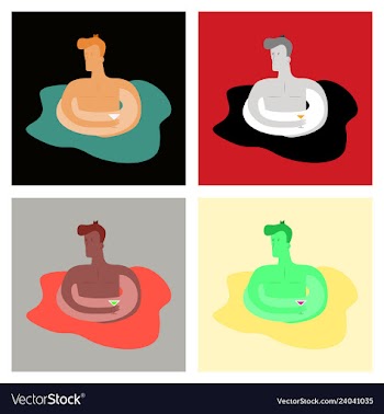 A of trendy young people having a pool party vector image