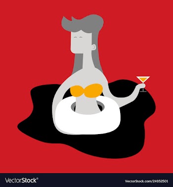 A of trendy young people having a pool party vector image