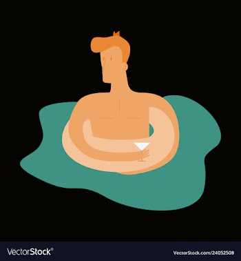 A of trendy young people having a pool party vector image