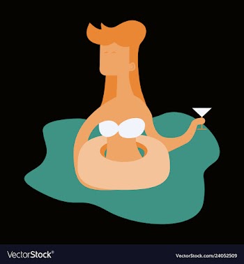 A of trendy young people having a pool party vector image