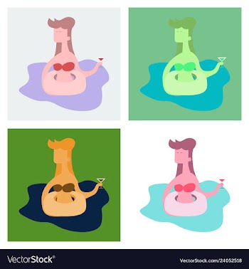A of trendy young people having a pool party vector image