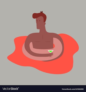 A of trendy young people having a pool party vector image