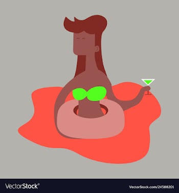 A of trendy young people having a pool party vector image