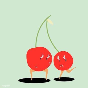 A pair of cherries cartoon vector | Free stock vector - 538703