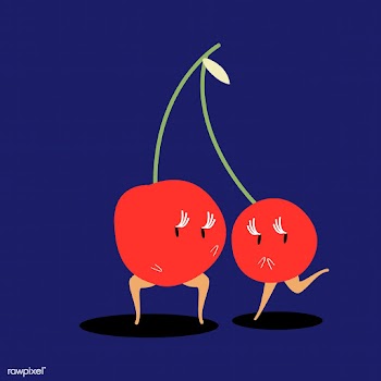A pair of cherries cartoon vector | Free stock vector - 538750