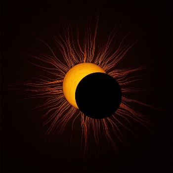 a partial view of a solar eclipse in the sky