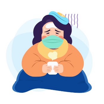 A person with a cold illustration concept Free Vector