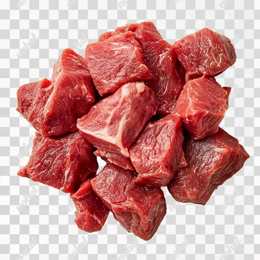 a pile of raw meat on a PNG transparent background