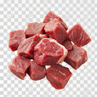 a pile of raw meat on a PNG transparent background