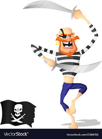 A pirate standing with the sabers vector image