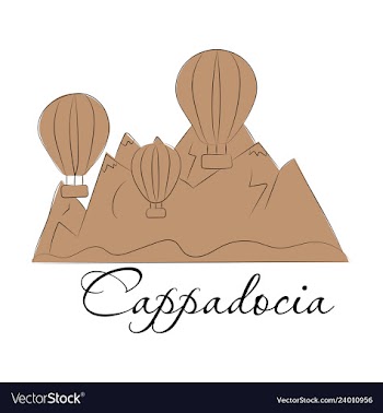 A popular turkish travel destination cappadocia vector image