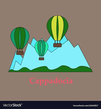 A popular turkish travel destination cappadocia vector image