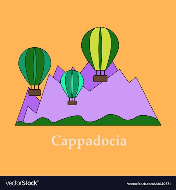 A popular turkish travel destination cappadocia vector image