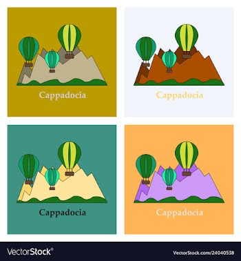 A popular turkish travel destination cappadocia vector image