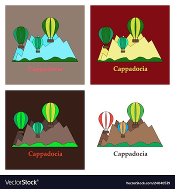 A popular turkish travel destination cappadocia vector image