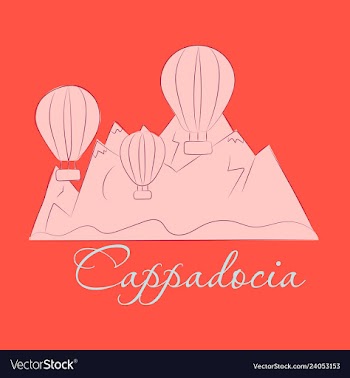 A popular turkish travel destination cappadocia vector image