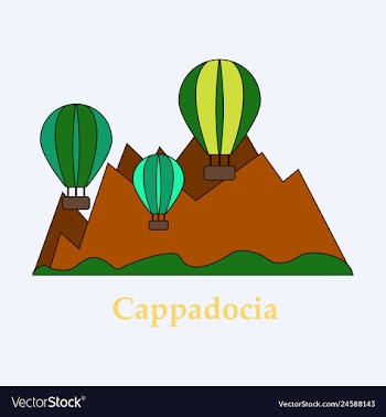A popular turkish travel destination cappadocia vector image
