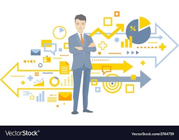 A portrait of the leader of a businessman vector image