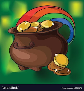A pot and clover vector image