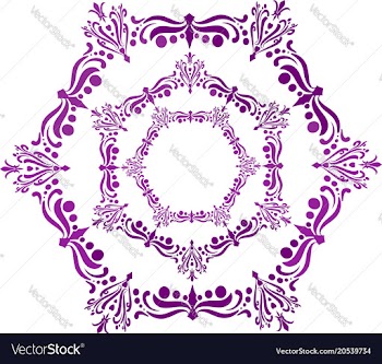 A purple hexagon arabesque vector image