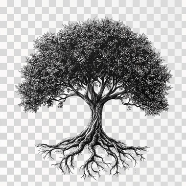 a realistic tree of Life in a White background