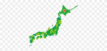 A Resort Nestled In The Luxuriant Nature Of Hokkaido - Japan Map Drawn Green